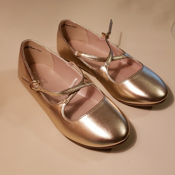 little girls gold shoes